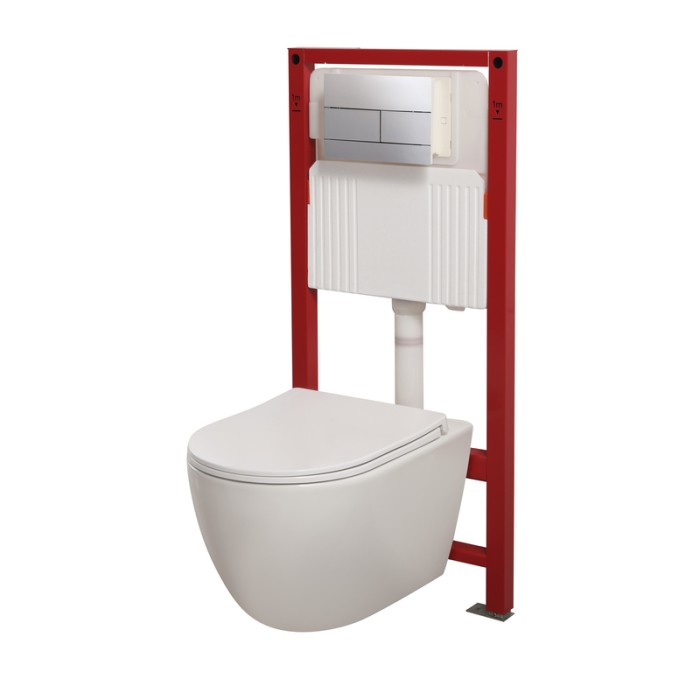 Комплект Mixxus Premium ELLIPSE-SET-2102 (в 2 ящ) Унітаз система змиву TORNADO 3.0+ Інсталяція з панеллю змиву Chrome (MP6690)