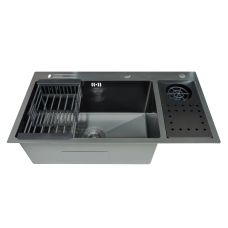 Мийка Zerix ZH8245-SET-08 Micro Decor Graphite з нержавіючої сталі (колір графіт) (ZM5594)