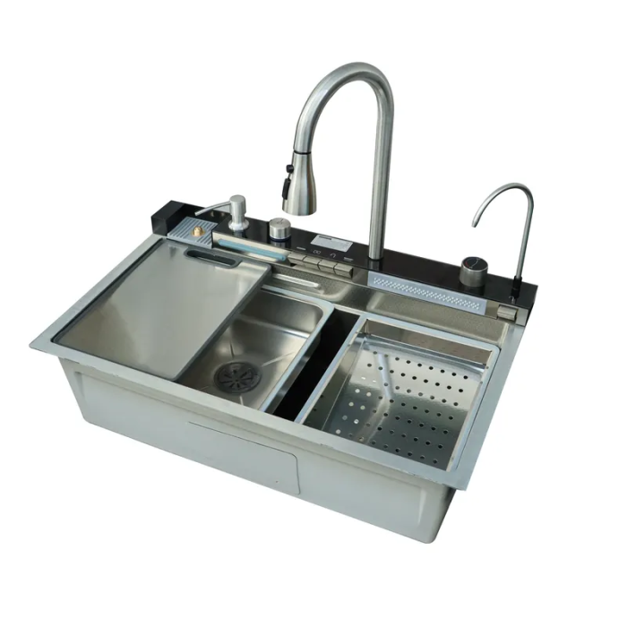 Мийка багатофункціональна Mixxus MH7546-SET-06 Decor SS Color з вбудованим змішувачем з нерж. сталі (MI8465)