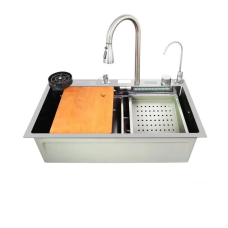 Мийка багатофункціональна Zerix ZH7546-SET-07.SUS304 DECOR з вбудованим змішувачем (ZX5684)
