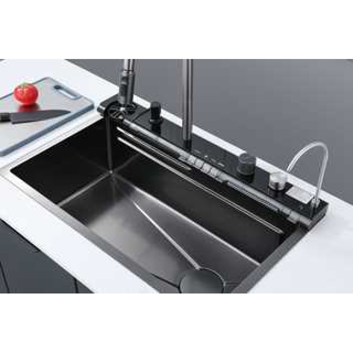 Мийка багатофункціональна Zerix ZH7546-SET-05 Decor Graphite з вбудованим змішувачем з нерж.сталі (ZM5592)