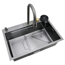 Мийка Mixxus Premium MH7246-SET-01 Nano-Black з вбудованим змішувачем (MX1696)