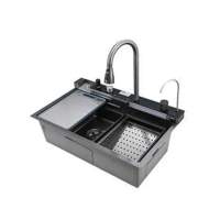 Мийка багатофункціональна Mixxus MH7546-SET-06 Decor Graphite з вбудованим змішувачем з нерж. сталі (MI8464)