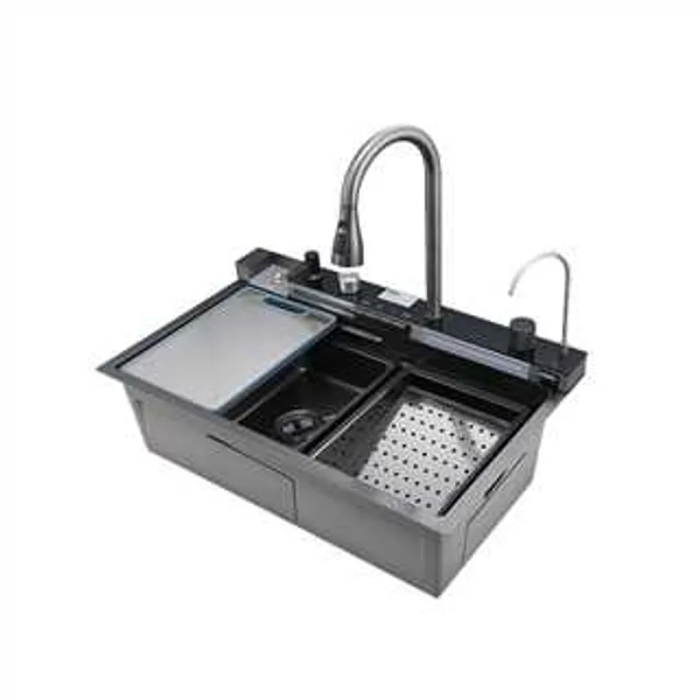 Мийка багатофункціональна Mixxus MH7546-SET-06 Decor Graphite з вбудованим змішувачем з нерж. сталі (MI8464)