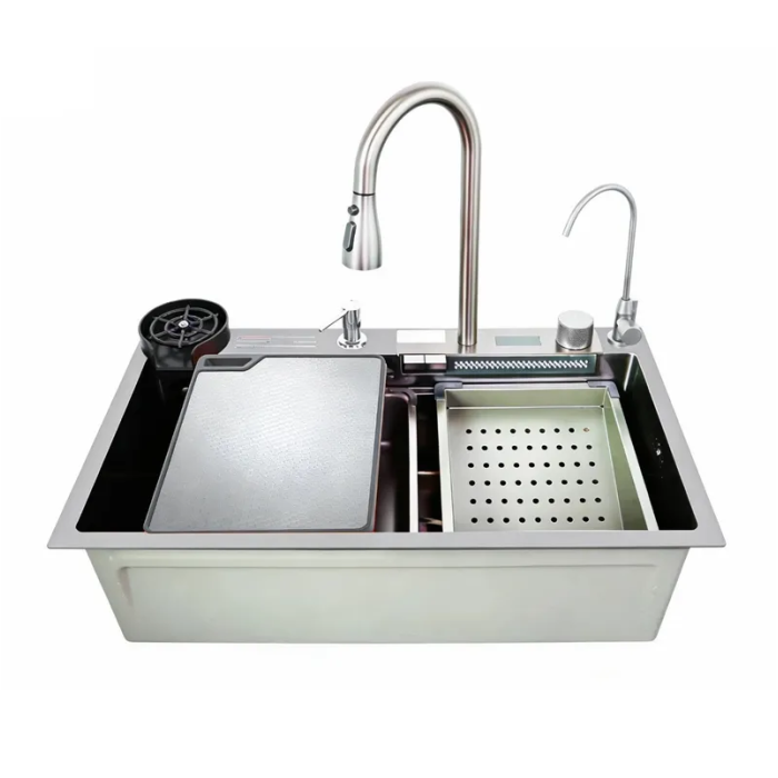 Мийка багатофункціональна Zerix ZH7546-SET-07 Decor SS Color з вбудованим змішувачем з нерж. сталі (ZM5598)
