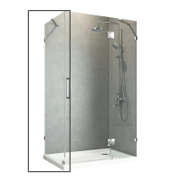 Бічна стінка до кабіни Koer SR SW04-90x200-TR-07 прозоре скло Easy Clean 10мм, графіт (KR5391)