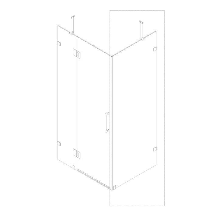Бічна стінка до кабіни Koer SR SW04-90x200-TR-01 прозоре скло Easy Clean 10мм, хром (KR5390)