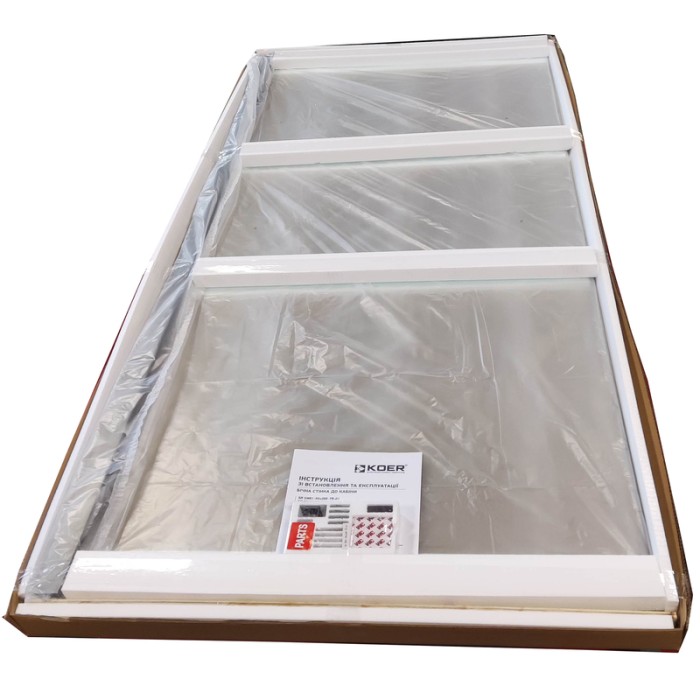Бічна стінка до кабіни Koer SR SW01-90x200-TR-01 прозоре скло Easy Clean 8мм, хром (KR5381)