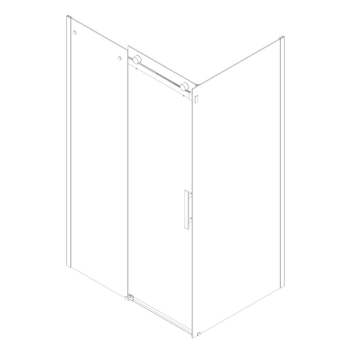 Бічна стінка до кабіни Koer SR SW01-90x200-TR-07 прозоре скло Easy Clean 8мм, графіт (KR5382)