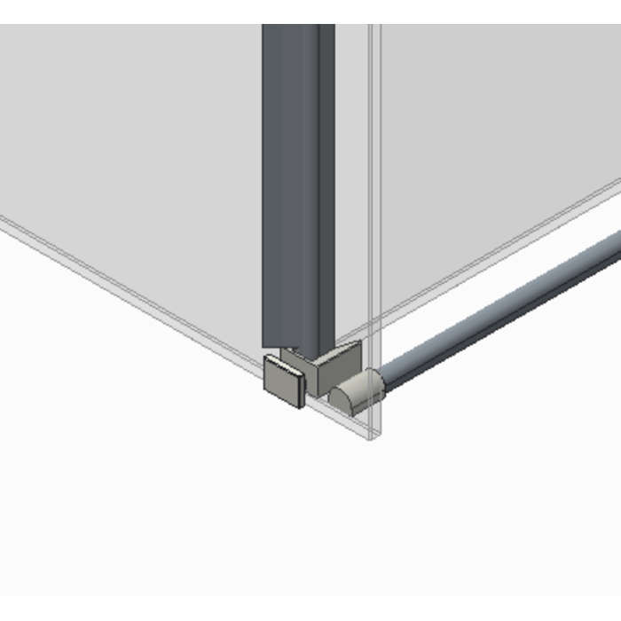 Бічна стінка до кабіни Koer SR SW01-90x200-TR-07 прозоре скло Easy Clean 8мм, графіт (KR5382)