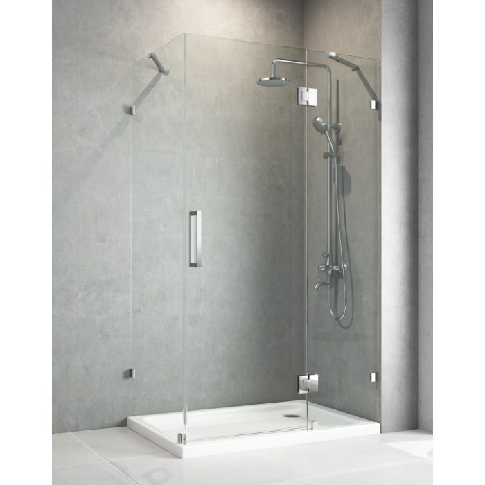 Бічна стінка до кабіни Koer SR SW04-80x200-TR-01 прозоре скло Easy Clean 10мм, хром (KR5389)