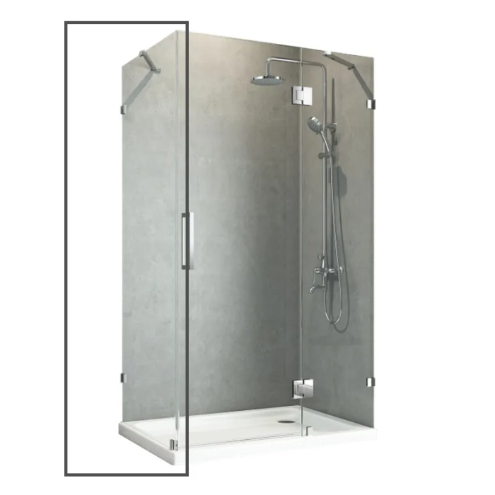 Бічна стінка до кабіни Koer SR SW04-80x200-TR-01 прозоре скло Easy Clean 10мм, хром (KR5389)