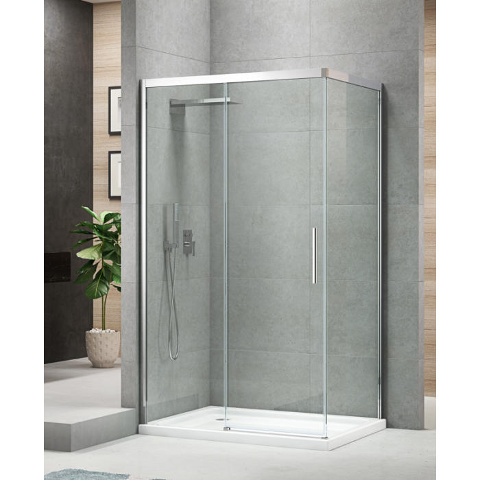 Бічна стінка до кабіни Koer SR SW05-90x200-TR-01 прозоре скло Easy Clean 6мм, хром (KR5407)