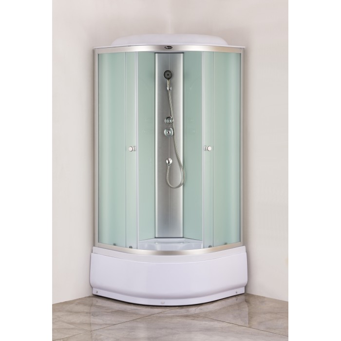 Бокс душовий без гідромасажу Mixxus STRONG SB01-90x90x215-FB SATIN з високим піддоном (MI6884)