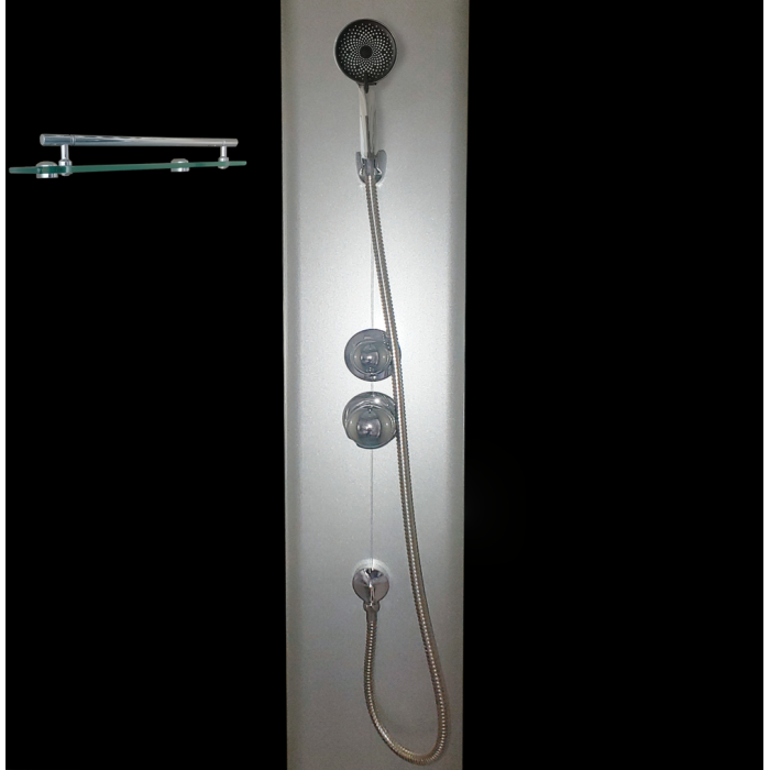 Бокс душовий без гідромасажу Mixxus STRONG SB02-90x90x215-GR SATIN з низьким піддоном (MI6887)