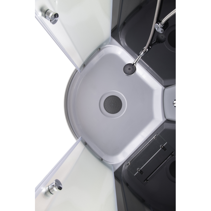 Бокс душовий без гідромасажу Mixxus STRONG SB02-90x90x215-FB SATIN з низьким піддоном (MI6886)