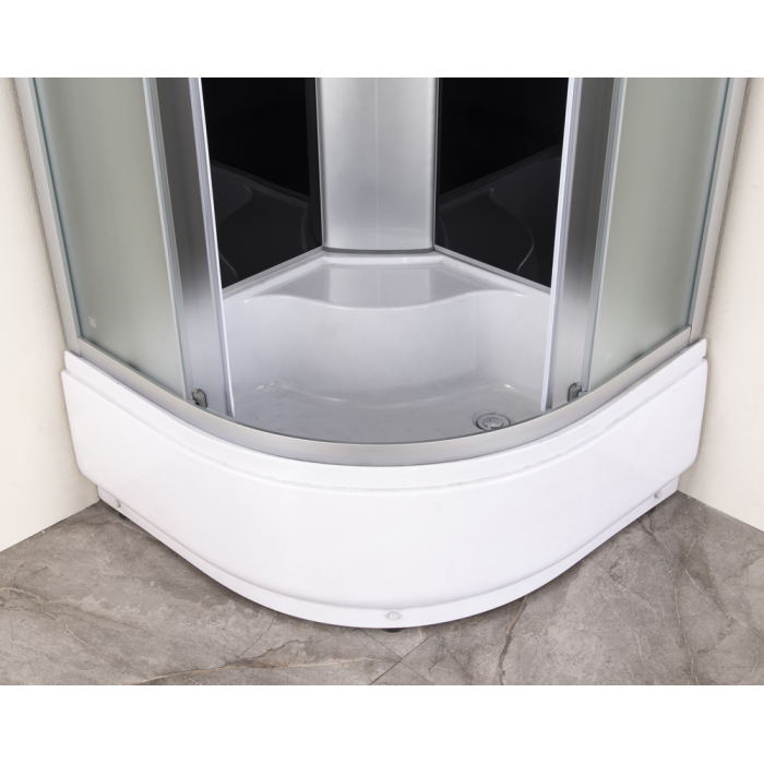 Бокс душовий без гідромасажу Mixxus STRONG SB01-90x90x215-GR SATIN з високим піддоном (MI6885)