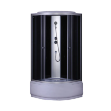 Бокс душовий без гідромасажу Mixxus STRONG SB01-90x90x215-GR SATIN з високим піддоном (MI6885)