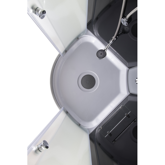 Бокс душовий з гідромасажем Mixxus STRONG SBH02-90x90x215-FB SATIN низький піддон (MI6890)