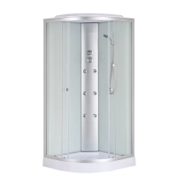 Бокс душовий з гідромасажем Mixxus STRONG SBH02-90x90x215-FB SATIN низький піддон (MI6890)