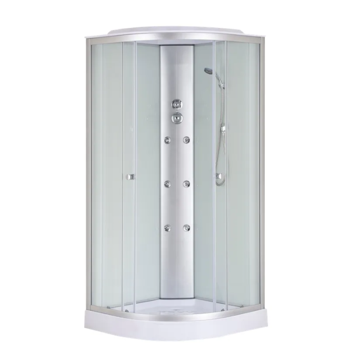 Бокс душовий з гідромасажем Mixxus STRONG SBH02-90x90x215-FB SATIN низький піддон (MI6890)