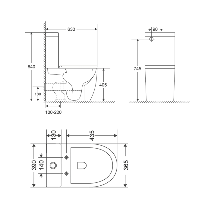 Чаша унітазу-компакту Mixxus Premium Ellipse-0401-T1 Bowl 630х390х840 Tornado 1.0 без сидіння (MI8344)
