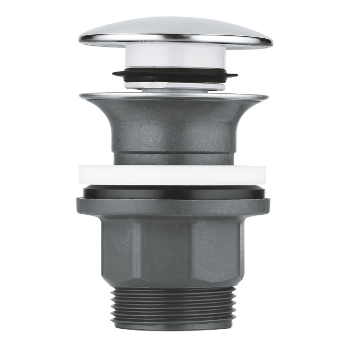 Донний клапан для раковини універсальний (з/без переливу) GROHE 40824000 автоматичний (СLICK-СLACK) (Колір хром) 1 1/4'' (40824000)