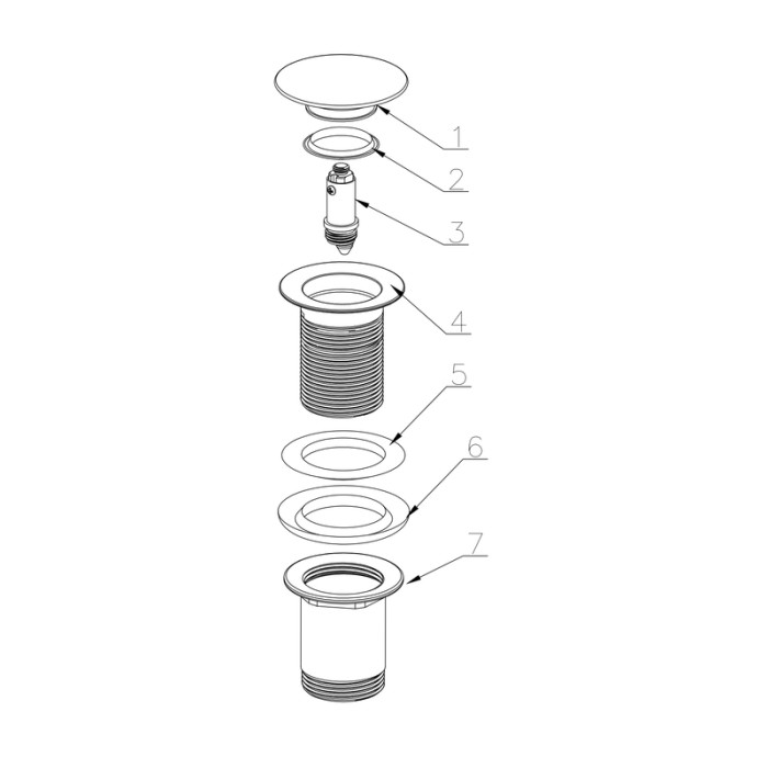 Донний клапан для раковини Koer PW-08-05 1 1/4'' без переливу автоматичний СLICK-СLACK (Колір чорн) (KR5789)