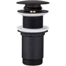 Донний клапан для раковини Koer PW-08-05 1 1/4'' без переливу автоматичний СLICK-СLACK (Колір чорн) (KR5789)