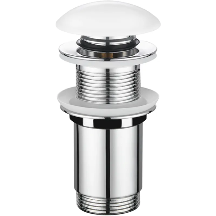 Донний клапан для раковини Koer PW-08-11 1 1/4'' без переливу автоматичний СLICK-СLACK (Біла керам.накл) (KR5788)