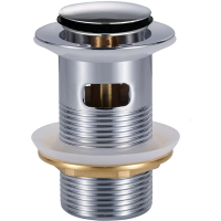 Донний клапан для раковини Zerix BV-05 1 1/4'' з переливом автоматичний СLICK-СLACK (Колір хром) (ZX6022)