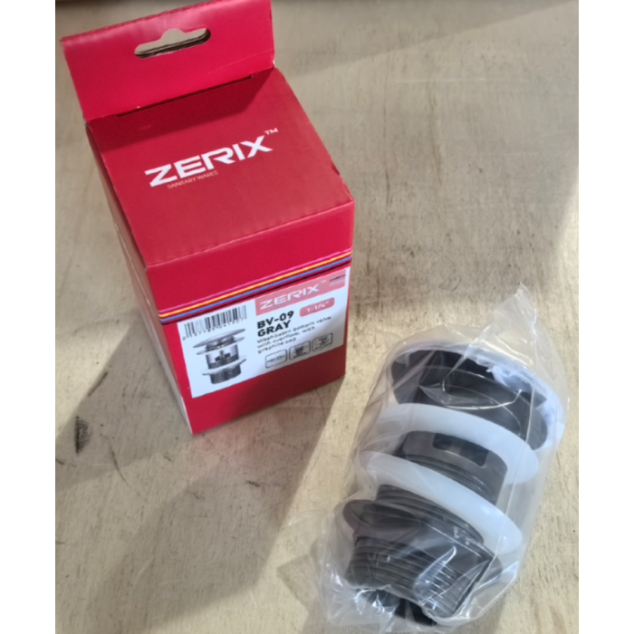 Донний клапан для раковини з переливом Zerix BV-09 GRAY 1 1/4" автоматичний Click-Clack (Колір графіт) (MY0415)