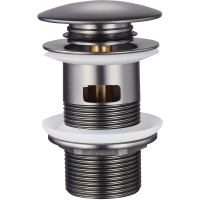 Донний клапан для раковини з переливом Zerix BV-09 GRAY 1 1/4" автоматичний Click-Clack (Колір графіт) (MY0415)