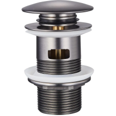 Донний клапан для раковини з переливом Zerix BV-09 GRAY 1 1/4" автоматичний Click-Clack (Колір графіт) (MY0415)