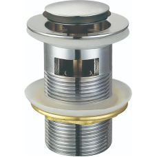 Донний клапан для раковини Koer PW-09-01 1 1/4'' з переливом автоматичний СLICK-СLACK (Колір хром) (KR5796)