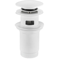 Донний клапан для раковини Koer PW-07-03 1 1/4'' з переливом автоматичний СLICK-СLACK (Колір білий) (KR5783)