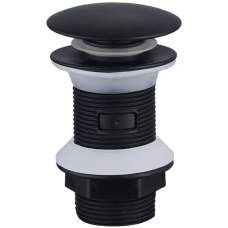 Донний клапан для раковини Zerix BV-02 BLACK 1 1/4'' без переливу автоматичний СLICK-СLACK (Колір чорний) (ZX6018)