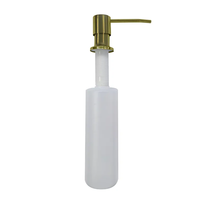Дозатор для мийного засобу врізний ZERIX DIS-01.SUS BRUSHED GOLD із нерж. сталі (300 мл) (колір матове золото) (ZX6208)