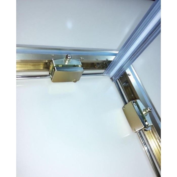 Душова кабіна без піддону Koer SR SC10-90x90x195-TR-12 прозоре скло Easy Clean 6мм, матове золото (KR5943)