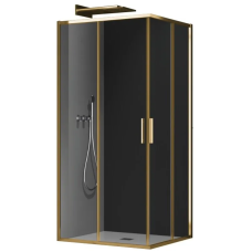 Душова кабіна без піддону Koer SR SC10-90x90x195-TR-12 прозоре скло Easy Clean 6мм, матове золото (KR5943)