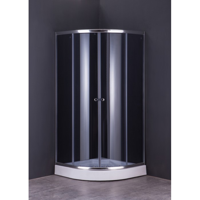 Душова кабіна без піддону Mixxus PLAIN SC01-90x90x185-GR CHROME сіре тоноване скло 4мм (MI6900)