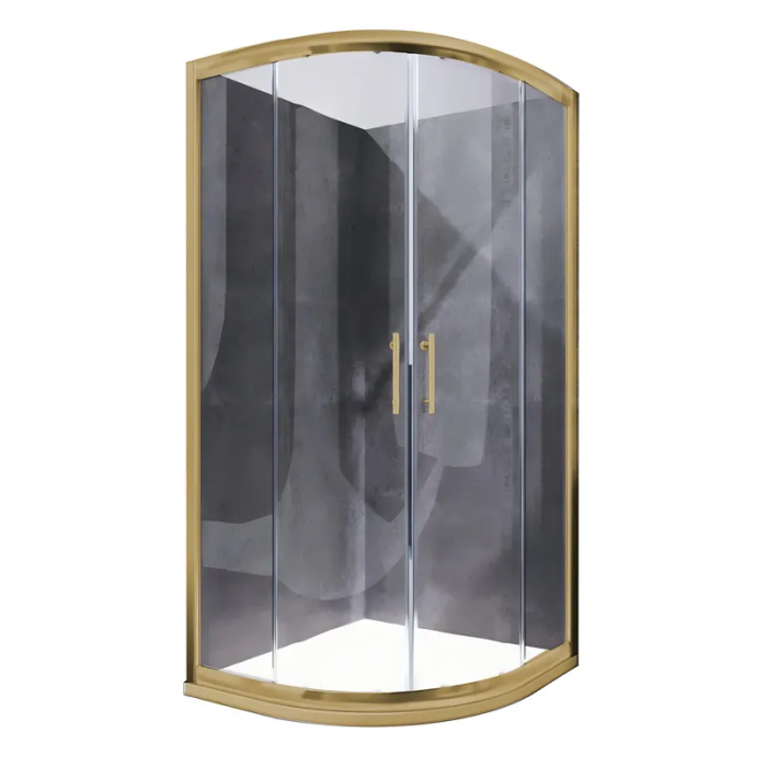 Душова кабіна без піддону Koer SR SC04-90x90x195-TR-12 прозоре скло Easy Clean 5мм Матове золото (KR5681)