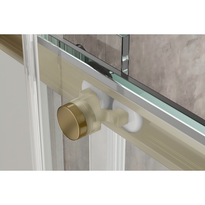 Душова кабіна без піддону Koer SR SC03-90x90x200-TR-12 прозоре скло Easy Clean 6мм, матове золото (KR5358)