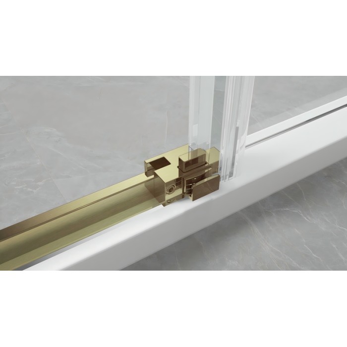 Душова кабіна без піддону Koer SR SC03-90x90x200-TR-12 прозоре скло Easy Clean 6мм, матове золото (KR5358)