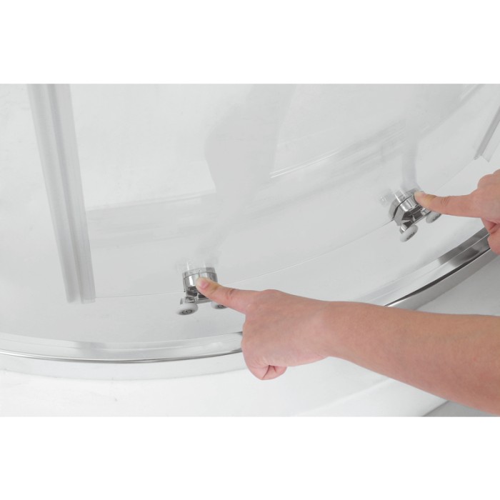 Душова кабіна без піддону Koer SR SC04-90x90x195-TR-02 прозоре скло Easy Clean 5мм SS Color (KR5682)