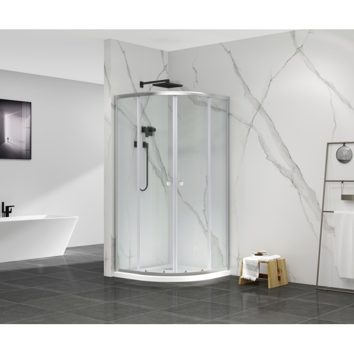Душова кабіна без піддону Mixxus Premium DIVERSE SC01-90x90x195-TR Chrome прозоре скло 5мм (MI6859)