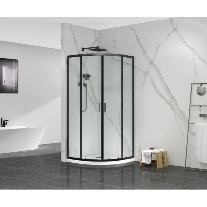 Душова кабіна без піддону Mixxus Premium DIVERSE SC01-90x90x195-TR Black прозоре скло 5мм (MI6860)