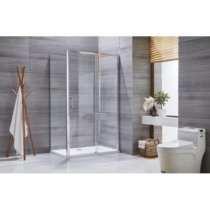 Душова кабіна без піддону Mixxus Premium DIVERSE SC03-100x80x195-TR Chrome прозоре скло 6мм (MI6865)