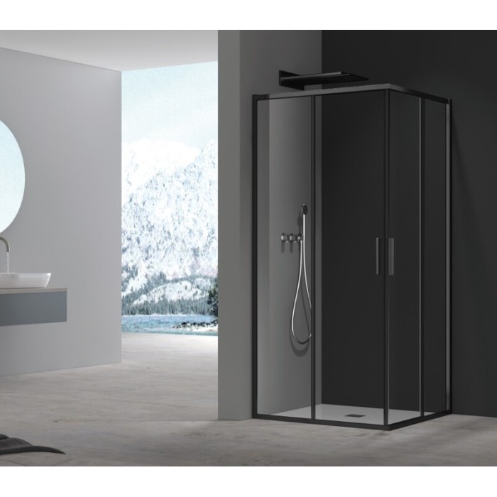 Душова кабіна без піддону Koer SR SC10-90x90x195-TR-07 прозоре скло Easy Clean 6мм, графіт (KR5944)
