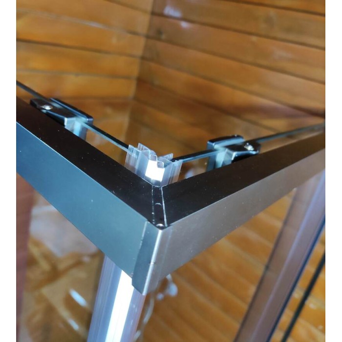 Душова кабіна без піддону Koer SR SC10-90x90x195-TR-07 прозоре скло Easy Clean 6мм, графіт (KR5944)